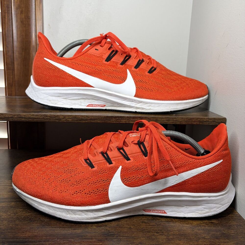 Nike Air Zoom Pegasus 36 BV1773-800 Orange White Running Shoes Mens 11.5